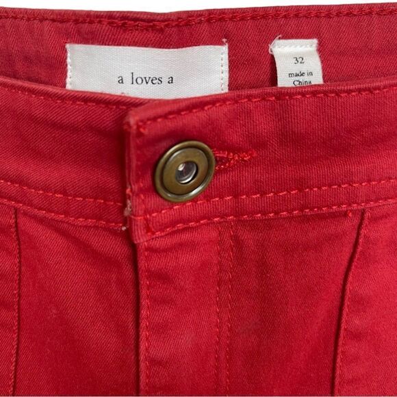 a loves a Ankle Cropped Red Pants Size 32 - Picture 3 of 3